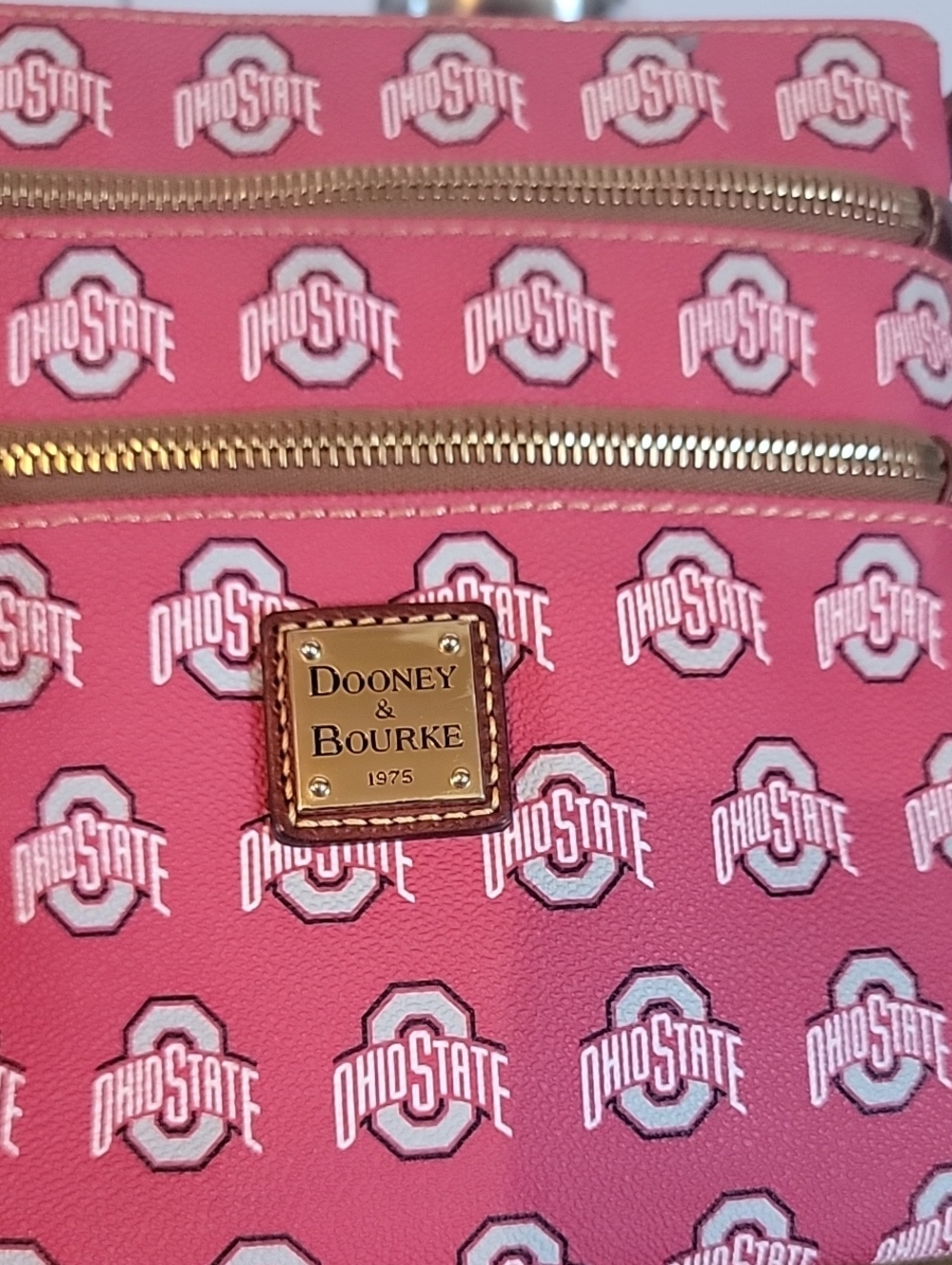 Dooney & Bourke Pink Ohio State University Triple Zip Crossbody - Picture 4 of 15